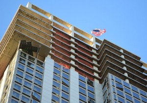 A view on Monday of 70 Christopher Columbus Drive, a 50-story apartment building under construction in Jersey City