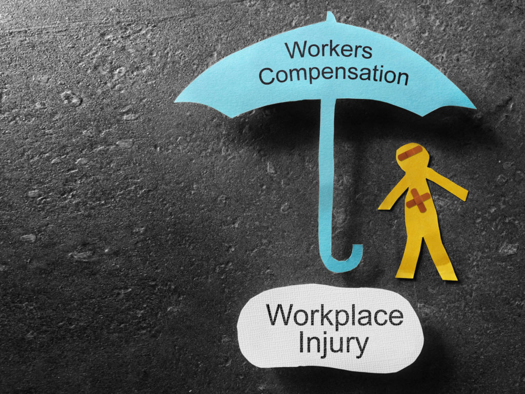 graphic of person under the workers' compensation umbrella