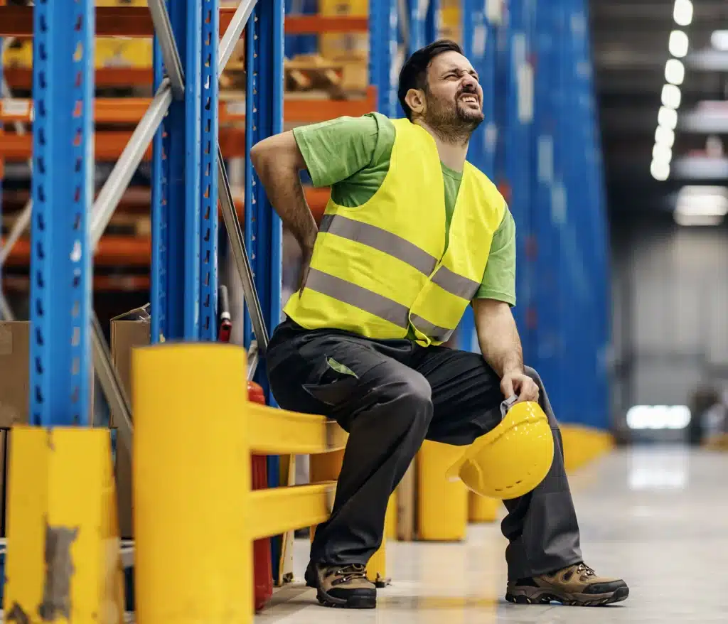 A worker nurses an injury on the job.
