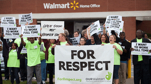 walmart workers picketing for respect