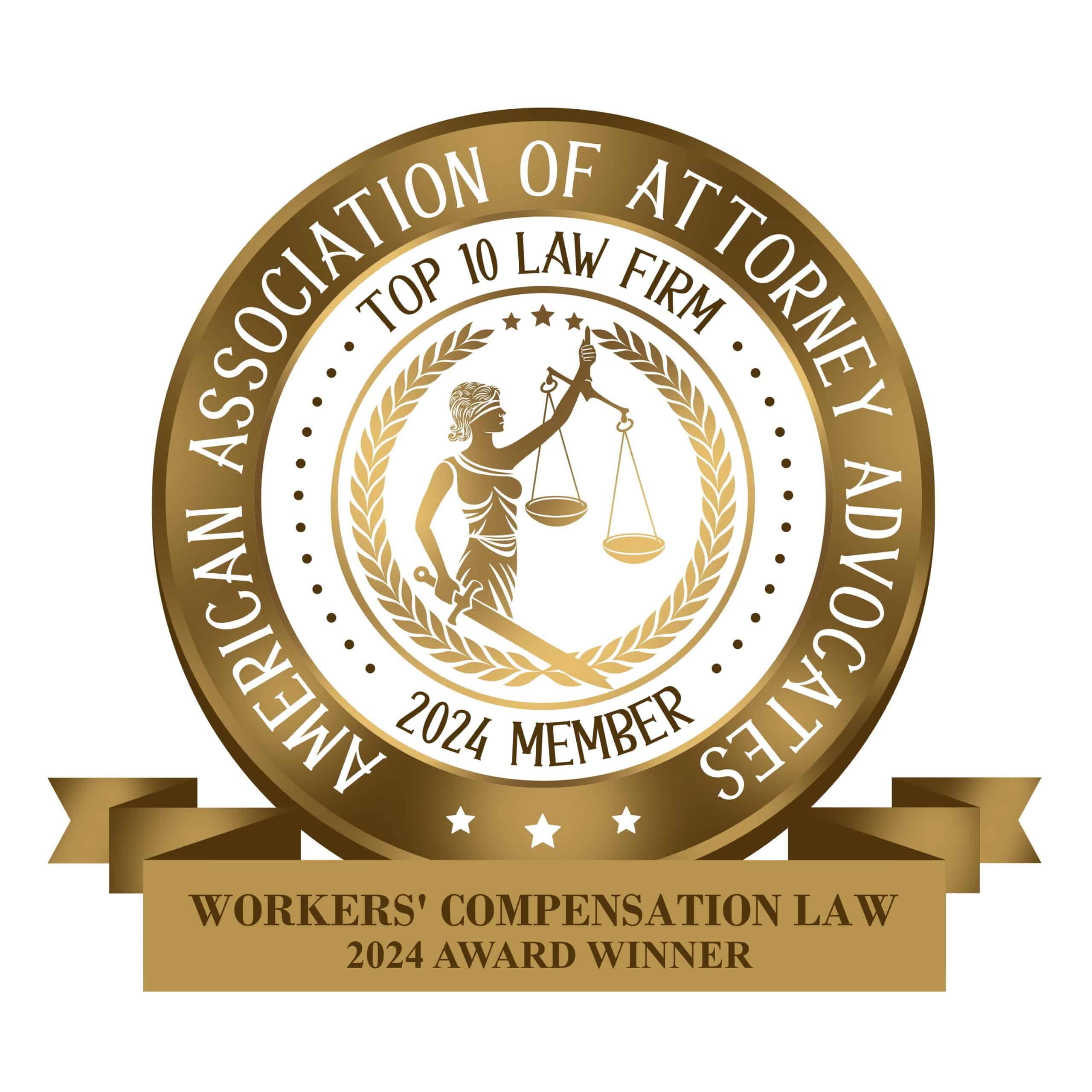 American Association of Attorney Advocates Topo 10 Workers' Comp Attorneys