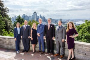 The Emery | Reddy team at Kerry Park in Seattle with the skyline behind them