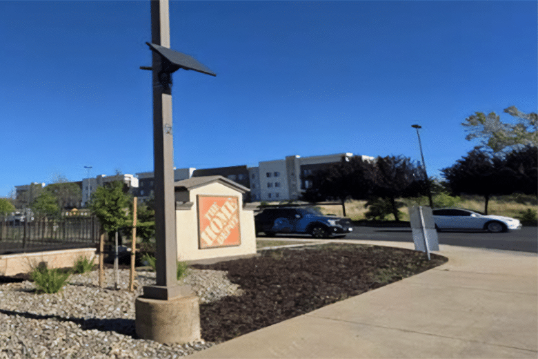 Home Depot entrance with ALPR camera