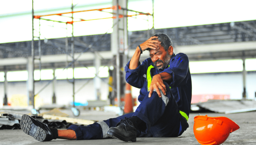 Injured worker completing paperwork