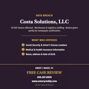 Costa Solutions Data Breach