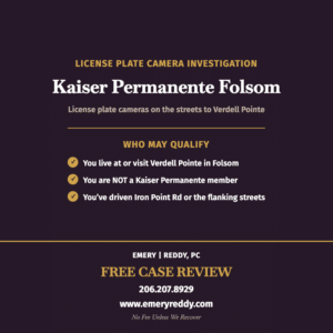 Kaiser Permanente Folsom License Plate Camera Investigation