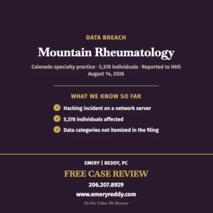 Mountain Rheumatology data breach lawsuit